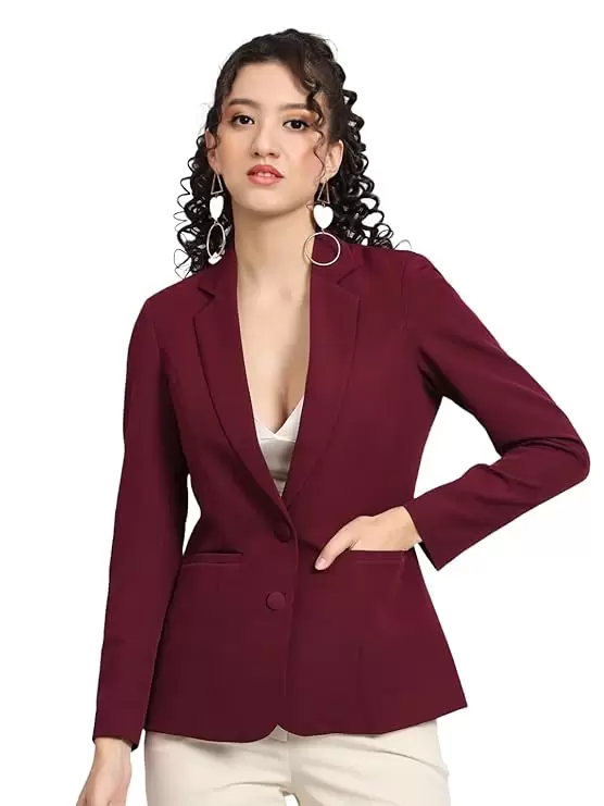 Allen Solly Pink Solid Casual Full Sleeves Women Regular Fit Blazer