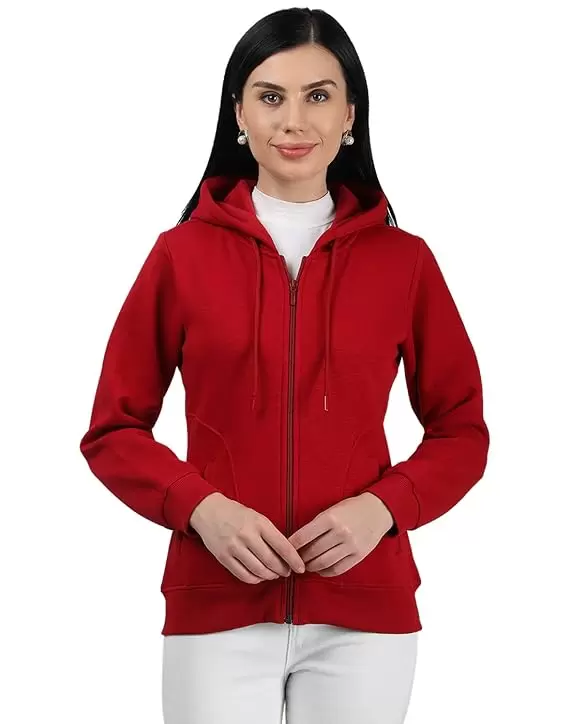 Monte Carlo Women Cotton Blend Solid Sweatshirt