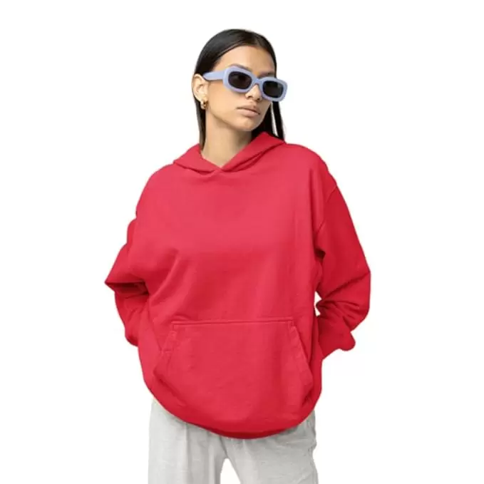 SNUG24 Women's Cotton Plain Hooded Soft & Comfortable, Casual Full Sleeve & Pullover Hoodie Sweatshirts, Wrinkles Free with Front Pockets,