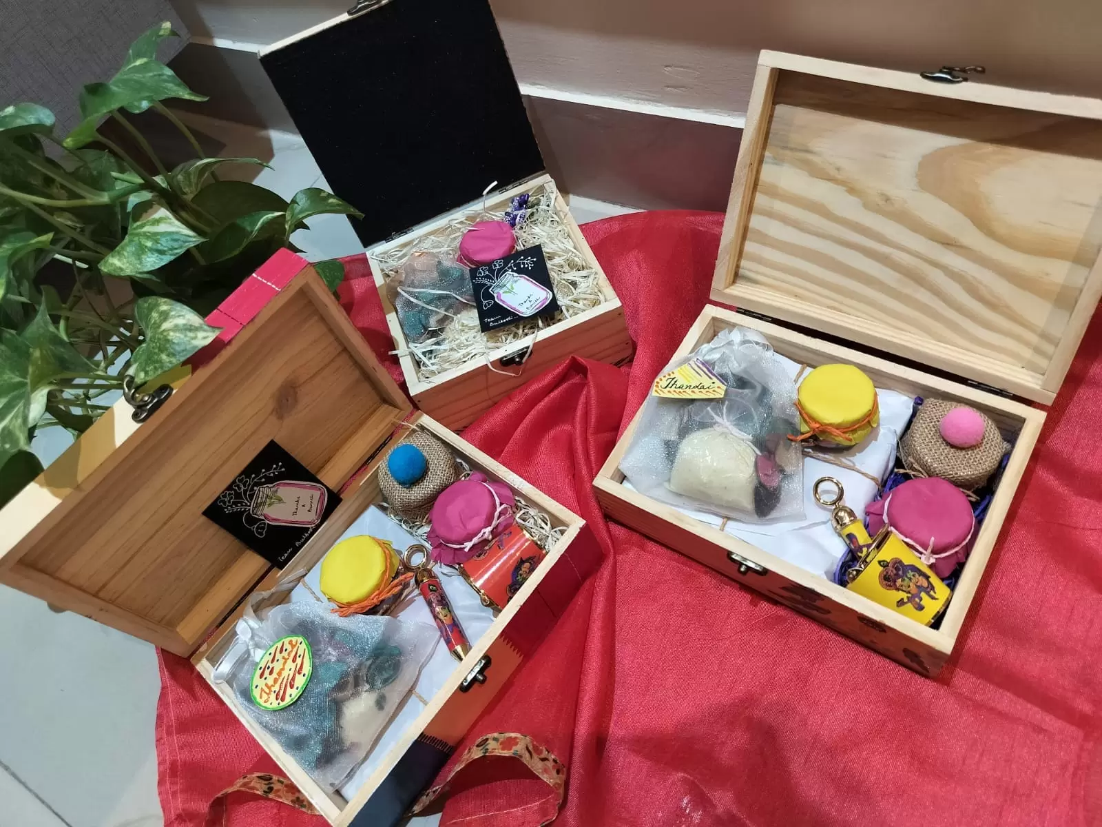 Hand-painted wooden box